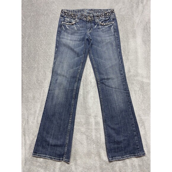 Miss Me JP42885 Bootcut Women's Embellished Studded Low-Rise Jeans Size 28 - Picture 3 of 15